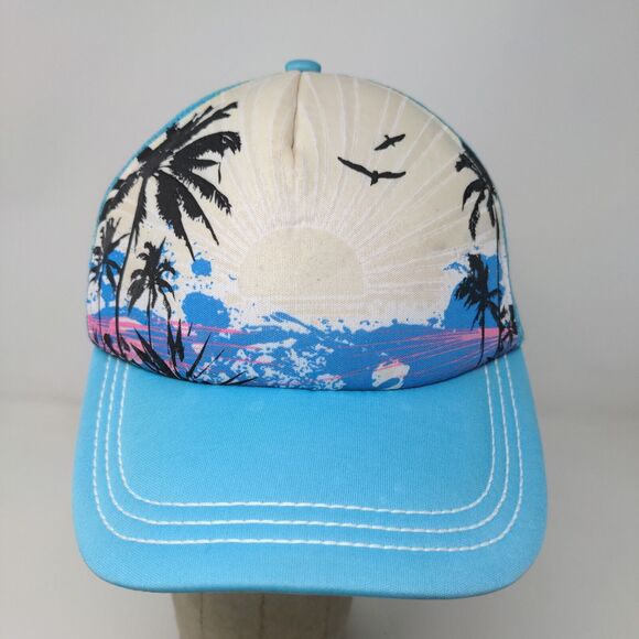 Del Sol Snapback Mesh Back Hat Blue Sunset Logo 100% Polyester - Picture 3 of 11